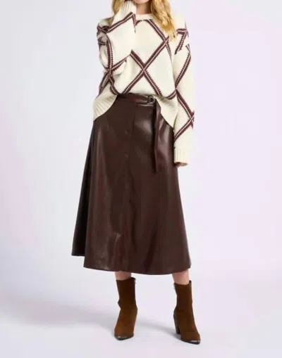 Suncoo Floyd Skirt In Chocolate In Gold