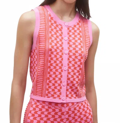 Suncoo Gablesi Knit Vest Top In Rose In Pink