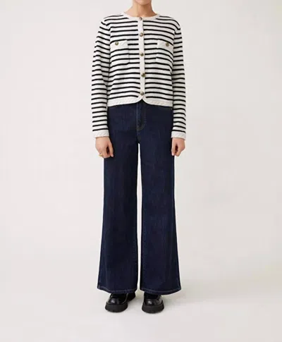 Suncoo Gabriel Nauti Cardigan In Blanc Casse In Multi
