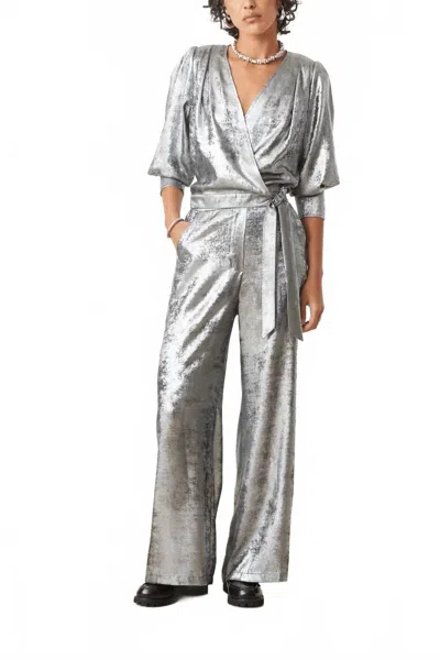 Suncoo Jake Metallic Pants In Argent In Gray