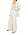 Suncoo Jicky High-waisted Satin Pants In Blanc In White