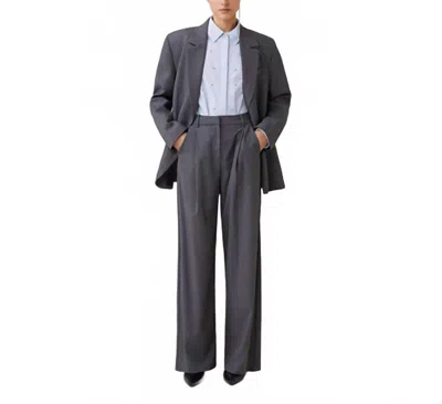 Suncoo Jonas Full Leg Soft Pleated Trousers In Grey In Gray