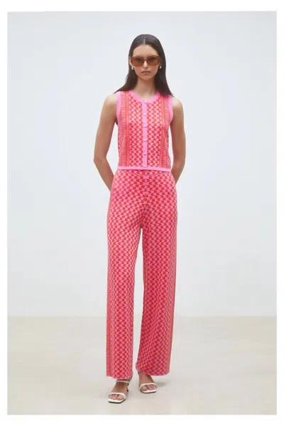 Suncoo Jonas High Rise Pant In Rose In Pink