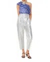 Suncoo Joris High Waist Pant In Argent In Silver