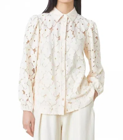 Suncoo Lamour Lace Blouse In Cream In Neutral