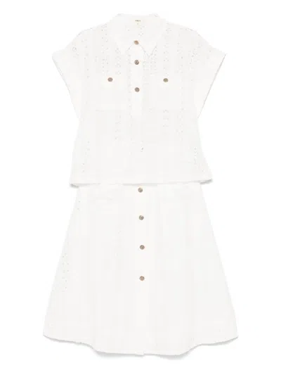 Suncoo Latinos Skirt Set In White
