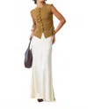 Suncoo Long Sweater Skirt In Cream In White
