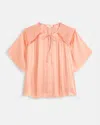 Suncoo Louka Crew Neck Blouse In Salmon In Multi
