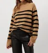 Suncoo Palacio Sweater In Camel/black In Brown