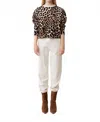 Suncoo Paleo Sweater In Camel In Animal Print