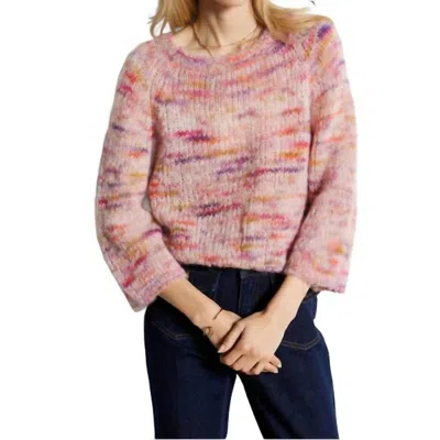 Suncoo Pavel Long Sleeve Sweater In Pink