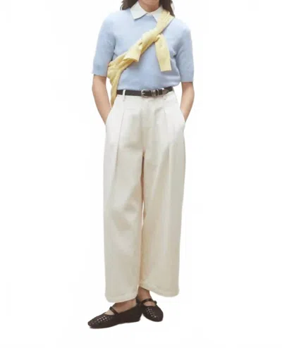 Suncoo Perseal Sweater In Light Blue In White