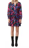 Suncoo Petals Print Cara Dress In Fuchsia In Multi