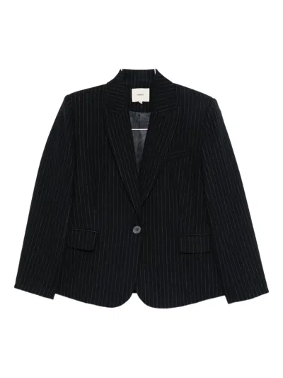 Suncoo Pinstriped Blazer In Blue