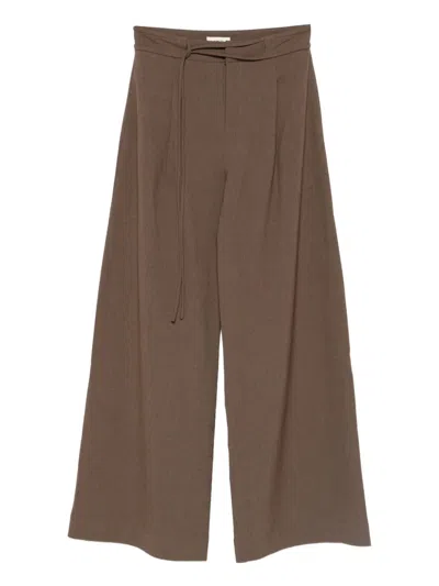 Suncoo Pleated Trousers In Brown