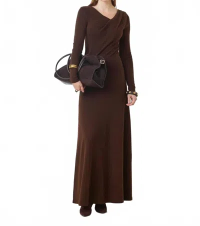 Suncoo Pleor Long Sleeve Top In Cafe In Brown
