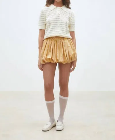 Suncoo Praka Fancy Knit Polo Sweater In Cream In White