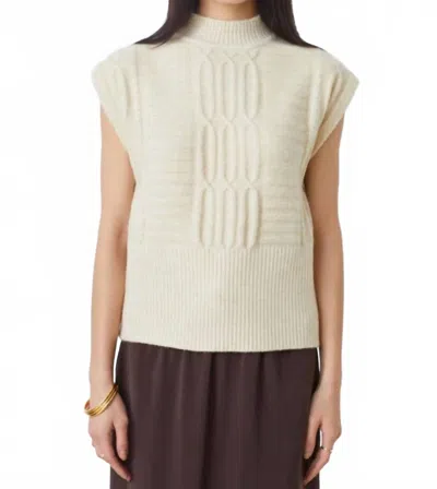 Suncoo Prusse Mock Neck Sweater In Creme In Neutral