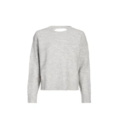 Suncoo Pull Droit Dos Ouvert En Maille Mélangée In Gray