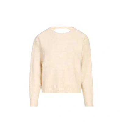 Suncoo Pull Droit Dos Ouvert En Maille Mélangée In Neutral