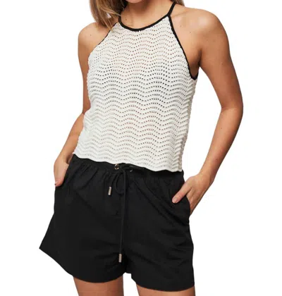 Suncoo Pull Pany Tank Top In Black/white