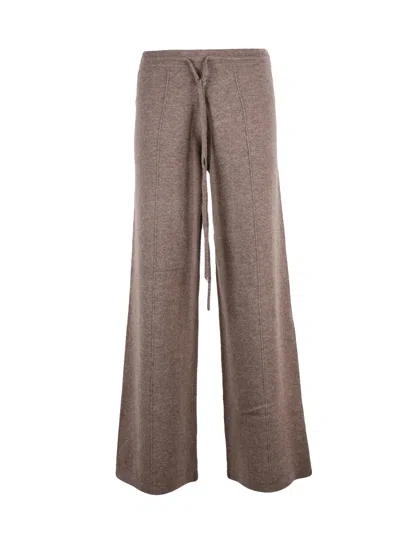 Suncoo Relaxed Fit Knit Jumpsuit With Drawstring Waist In Grey