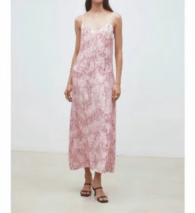 Suncoo Robe Cesaria Midi Dress In Rose In Purple