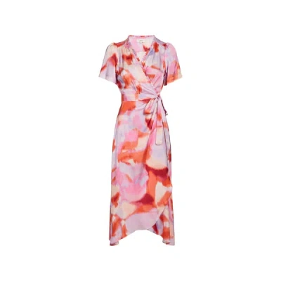 Suncoo Clelie Midi Dress In Fuchsia Print In Pink