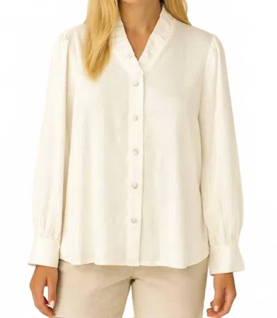 Suncoo Ruffle Dress Shirt In White