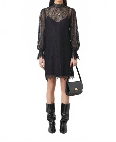 Suncoo Short Lace Dress In Black