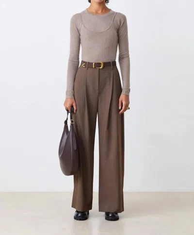 Suncoo The Jonas Pleated Trouser In Brown