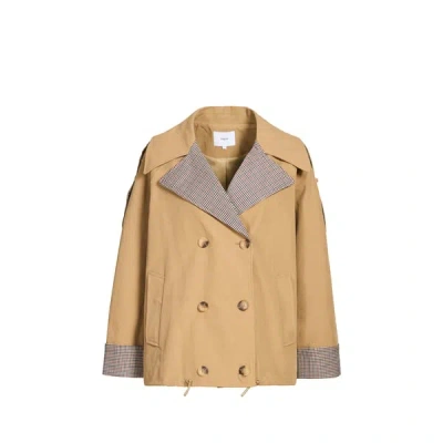 Suncoo Veste Col Tailleur En Coton In Brown