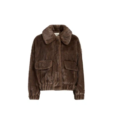 Suncoo Veste Courte En Fourrure In Brown