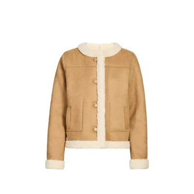 Suncoo Veste Droite Col Arrondi In Brown