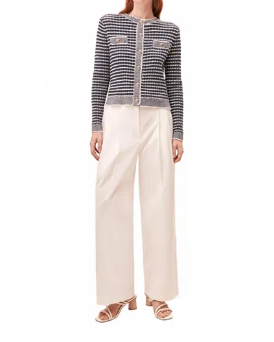 Suncoo Wide Leg Trouser Pant In Blanc In Neutral