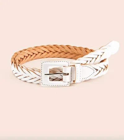 Suncoo Women's Amali Woven Belt In Blanc Casse In White