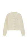 Suncoo Women's Fancy Button Knit Sweater In Cream In White