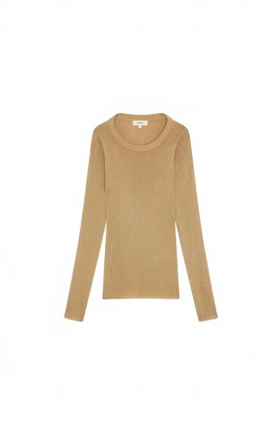 Suncoo Women's Scalloped Edges Sweater In Gold