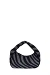 Suncoo Women's Zebra Beaded Bag In Black And White In Multi