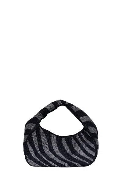 Suncoo Women's Zebra Beaded Bag In Black And White In Multi