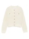 Suncoo Wool-blend Cardigan In Neutral