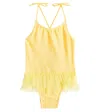 Suncracy Genova Ballerina Tulle-trimmed Swimsuit In Gelb