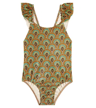 Suncracy Kids' Isola Bella Printed Swimsuit In Multicoloured