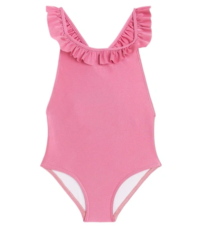 Suncracy Kids' Montecarlo Ruffle-trimmed Swimsuit In Pink