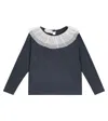 Suncracy Saladeta Tulle-trimmed Top In Blue
