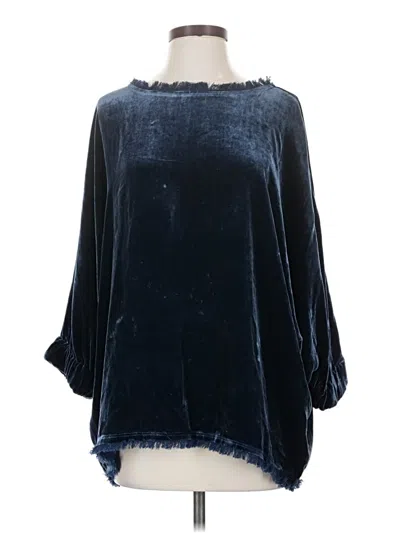 Pre-owned Sundance 3/4 Sleeve Blouse In Blue