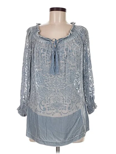 Pre-owned Sundance 3/4 Sleeve Blouse In Gray