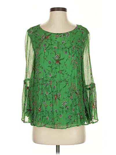 Pre-owned Sundance 3/4 Sleeve Blouse In Green
