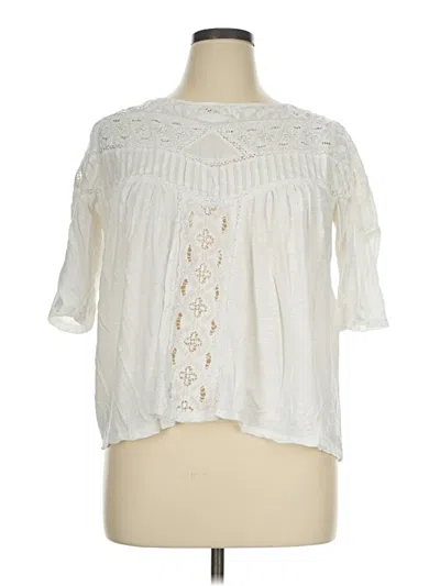 Pre-owned Sundance 3/4 Sleeve Blouse In Ivory
