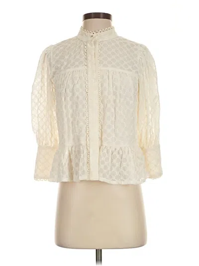 Pre-owned Sundance 3/4 Sleeve Blouse In Ivory